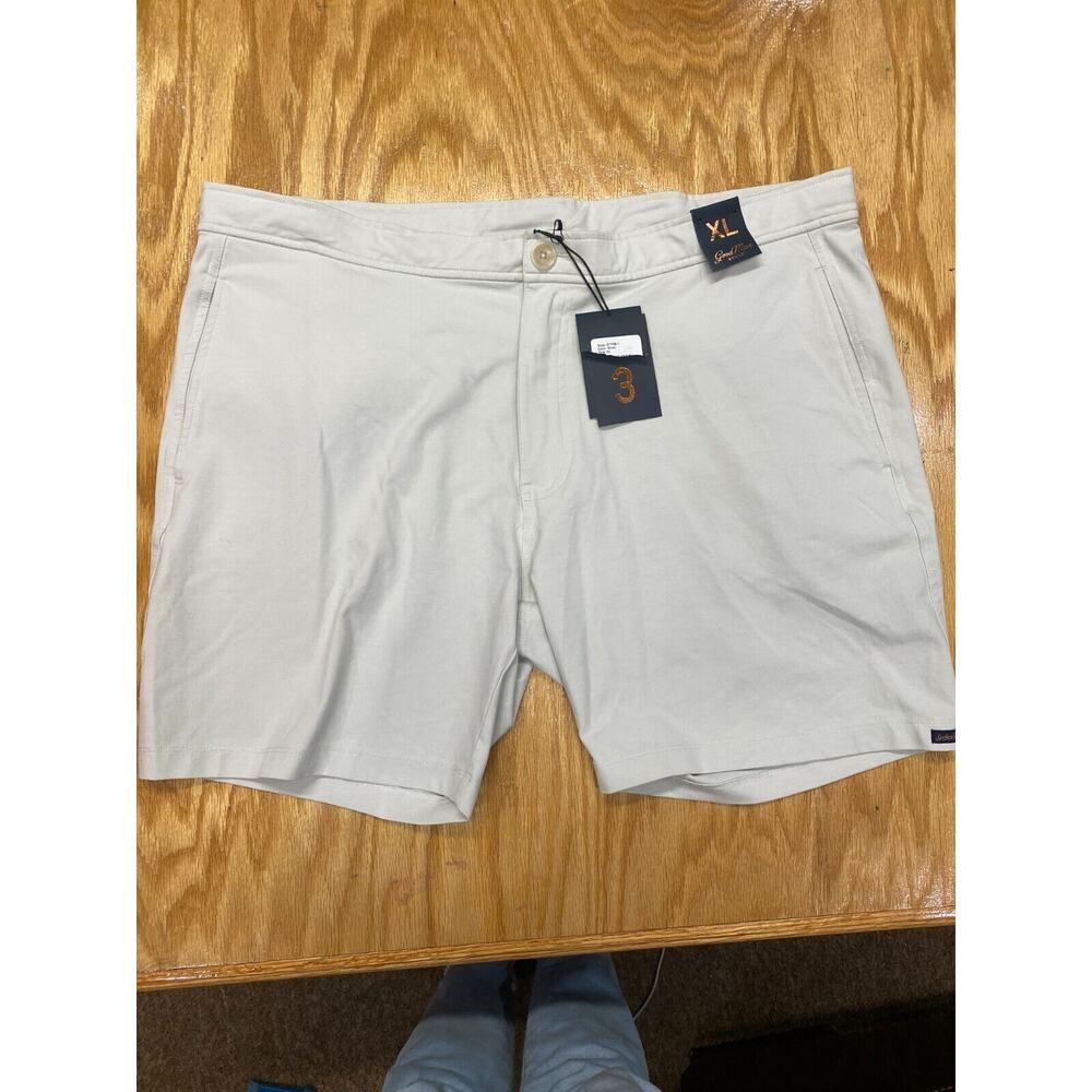 Goodman Chino Shorts Mens XL White Slash Pockets Golf Performance Activewear B61
